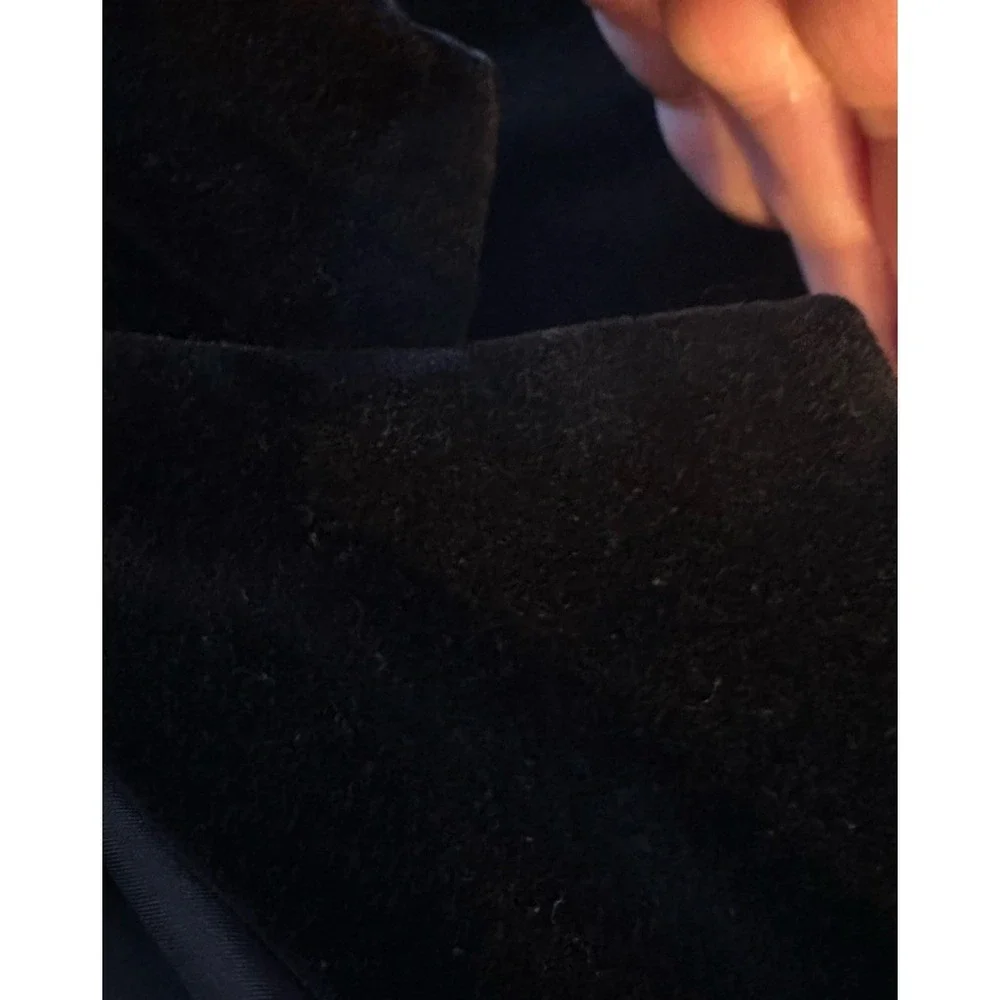 Vtg 1960's Women's Classic‎ Black Velvet Blazer Cotton by Butterfly For Prestige